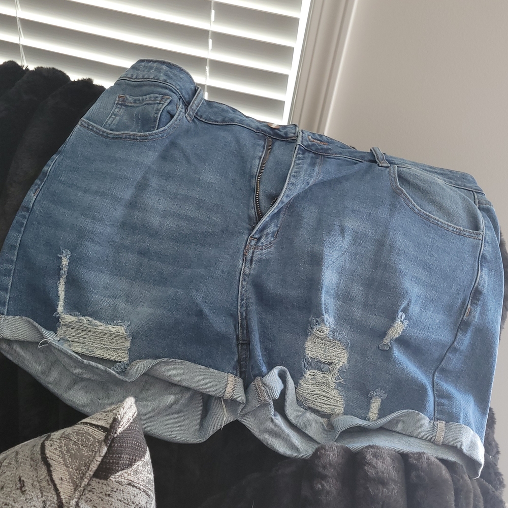 Distressed Denim Women Shorts